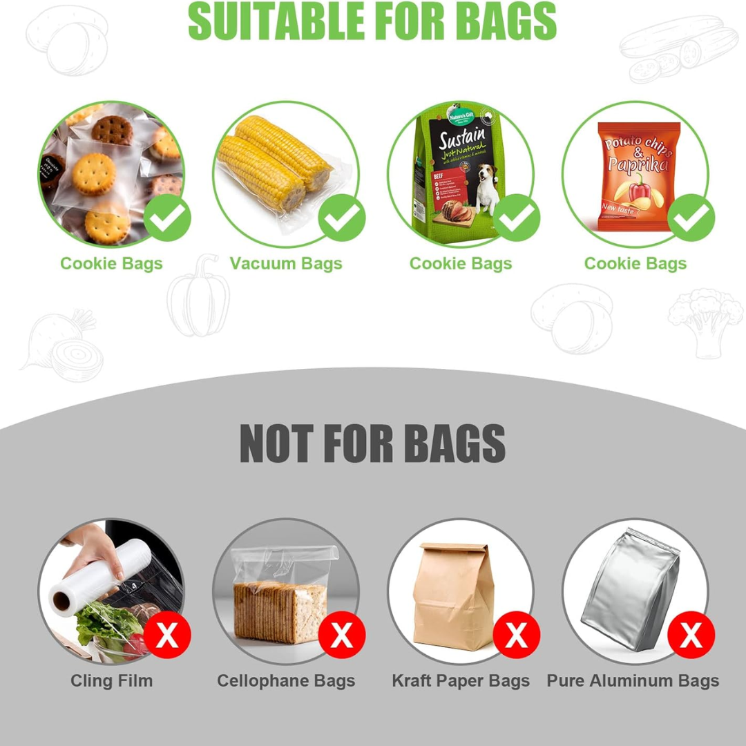 Sellador de bolsas compacto carga USB